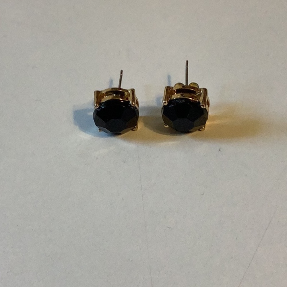 Chic Gold and Black Stud Earrings